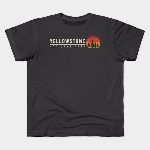 Yellowstone National Park Kids T-Shirt by Sisu Design